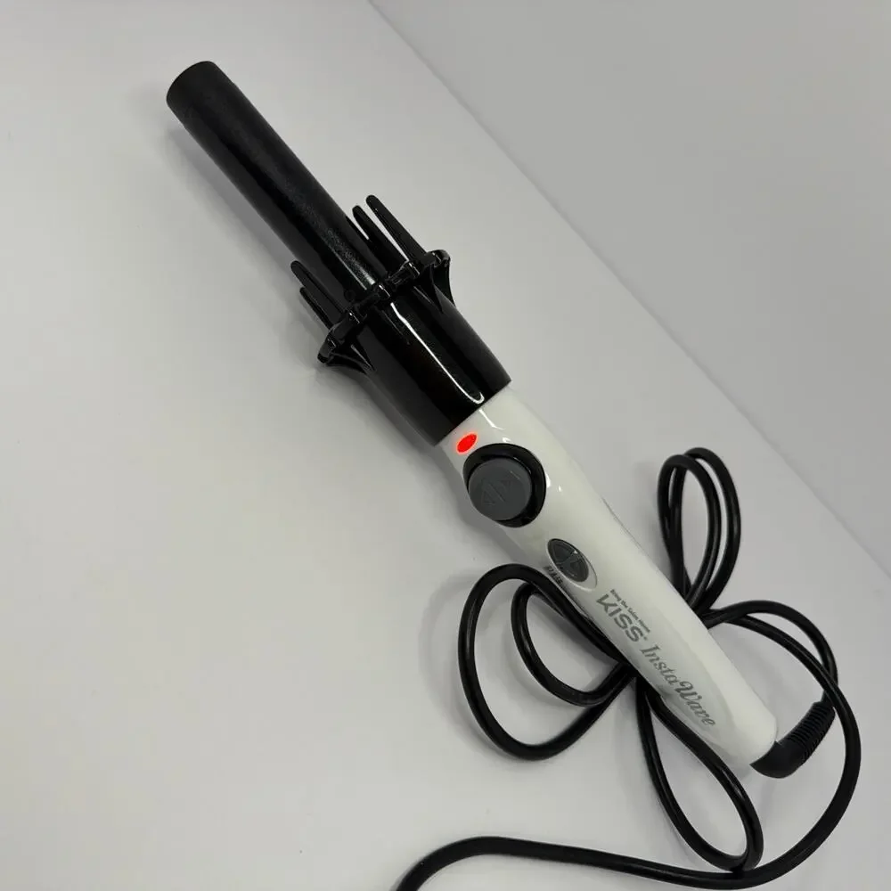 KISS Instawave White Curler Automatic Ceramic Curling Iron‎ 1 in. Model KACI01